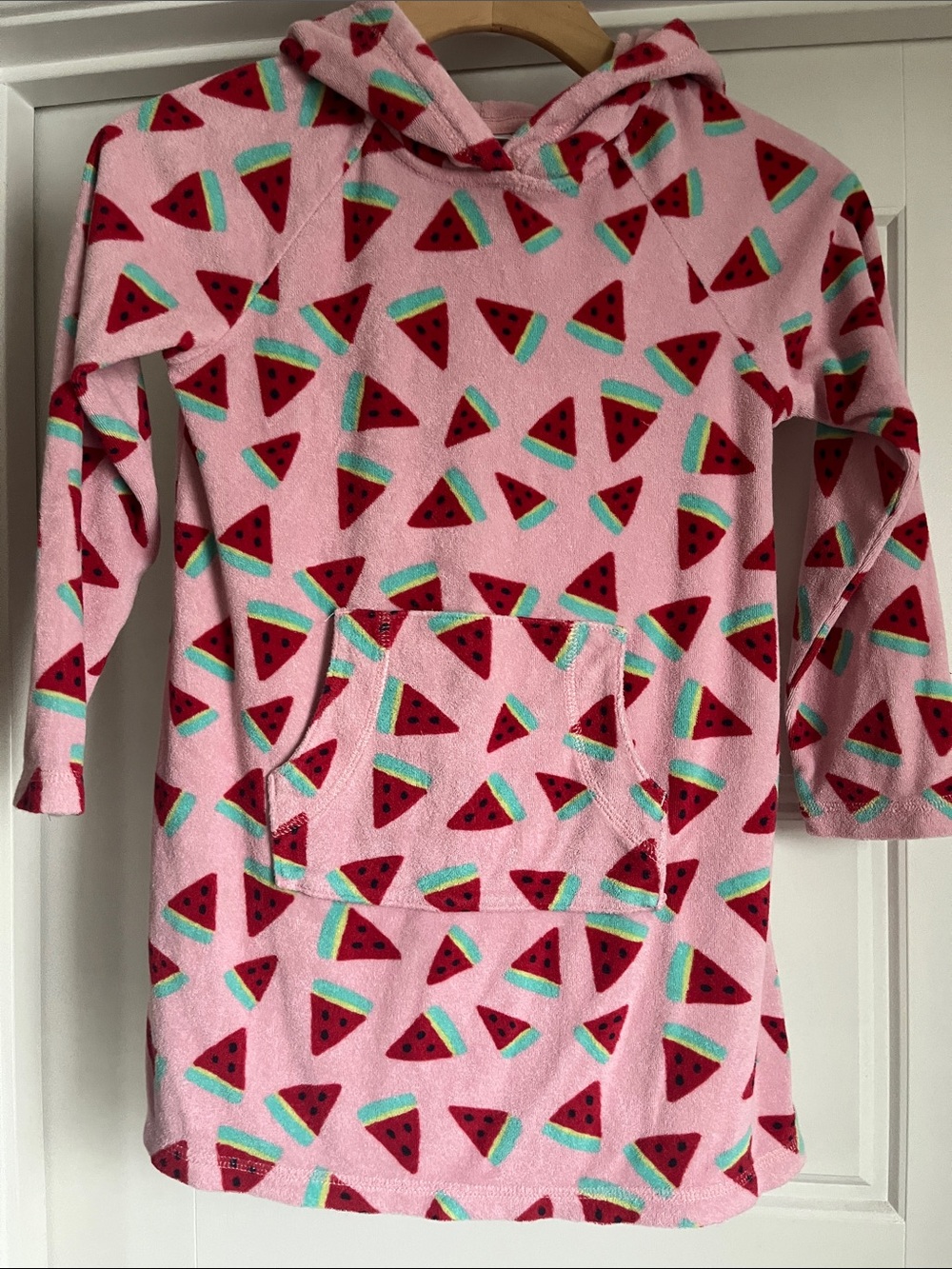Hanna Andersson Pink Watermelon Hooded Tunic Sweatshirt